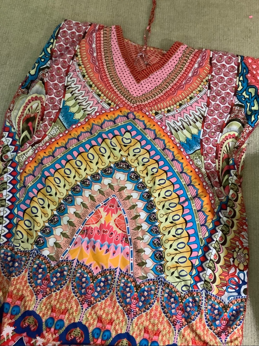 Multicolor Boho Print bathing suit coverup